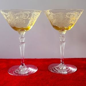 Set of 2 Antique Fostoria Versailles Champagne/Wine Glasses. 244/33-26